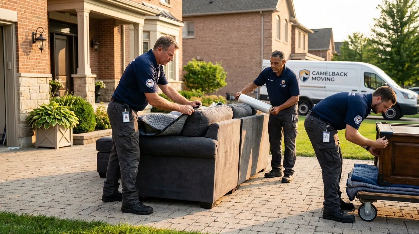 Large estate moving crew wrapping furniture in Homerville, GA
